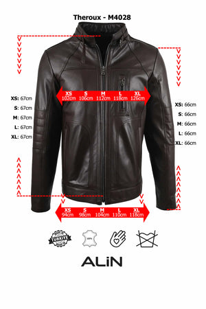 Alin Deri - Theroux Rahat Kesim Kahve Hakiki Deri Mont Erkek Beden Grafiği