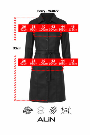 Alin Deri - Perry Kollu Hakiki Deri Elbise Beden Grafiği