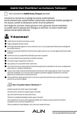 Alin Deri - Theroux Rahat Kesim Siyah Hakiki Deri Mont Erkek Kullanma Talimatı