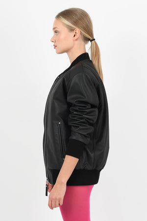 Alin Deri - College Siyah Trikolu Kolej Deri Hakiki Deri Kadın