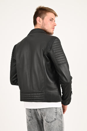 Alin Deri - Echo Siyah Biker Deri Hakiki Deri Erkek