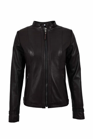 Alin Deri - Kibyra Kahverengi Fit Hakiki Deri Ceket Kadın