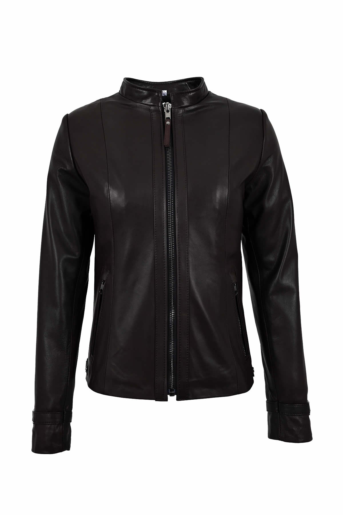 Alin Deri - Kibyra Kahverengi Fit Hakiki Deri Ceket Kadın