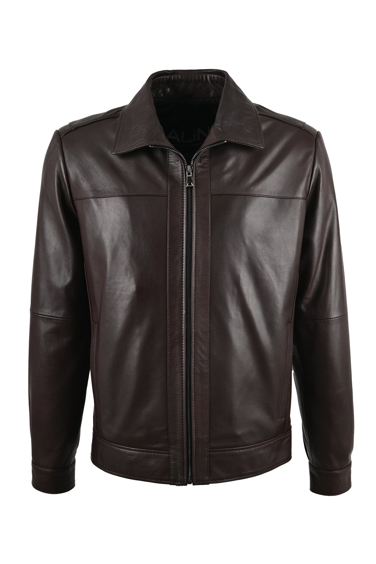Alin Deri - Leo Klasik Kahve Hakiki Deri Mont Erkek