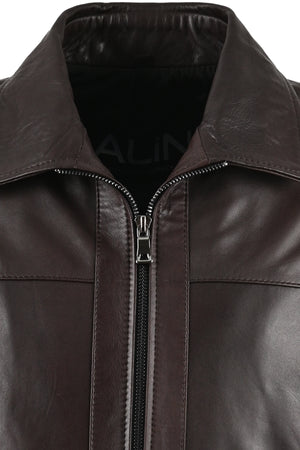 Alin Deri - Leo Klasik Kahve Hakiki Deri Mont Erkek