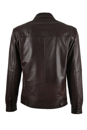 Alin Deri - Leo Klasik Kahve Hakiki Deri Mont Erkek