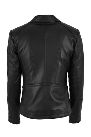 Alin Deri - Opal Siyah Hakiki Deri Ceket Kadın