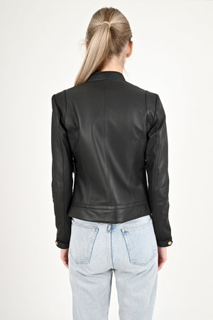 Alin Deri - Rio Fit Siyah Hakiki Deri Ceket Kadın