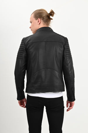 Alin Deri - Sandor Siyah Erkek Hakiki Deri Ceket