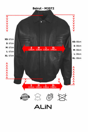 Alin Deri - Beirut Oversize Siyah Vintage Hakiki Deri Mont Erkek beden Grafiği