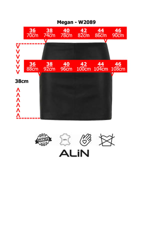 Alin Deri - Megan Mini Hakiki Deri Etek Beden Grafiği