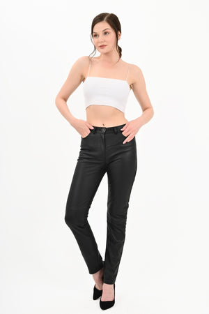 Alin Deri - Levi Siyah Jean Model Hakiki Deri Pantolon